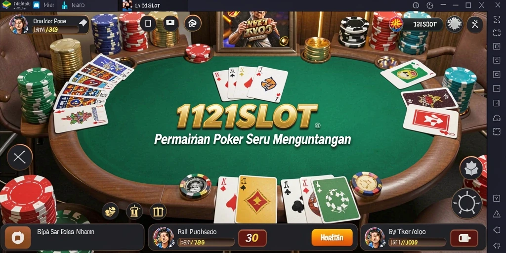 Gameplay seru Poker di 1121SLOT dengan banyak pemain.