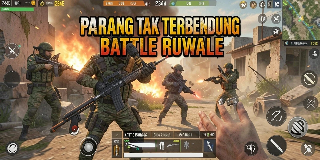 Menampilkan aksi intens dalam pertempuran Battle Royale di 234E.