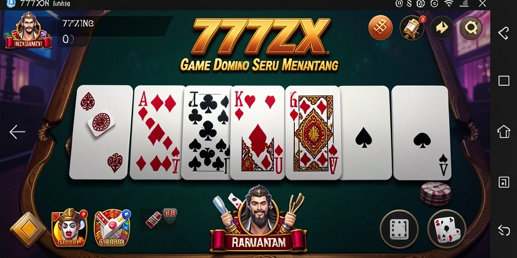 Tampilan gameplay seru dari 777ZX saat bermain Domino.