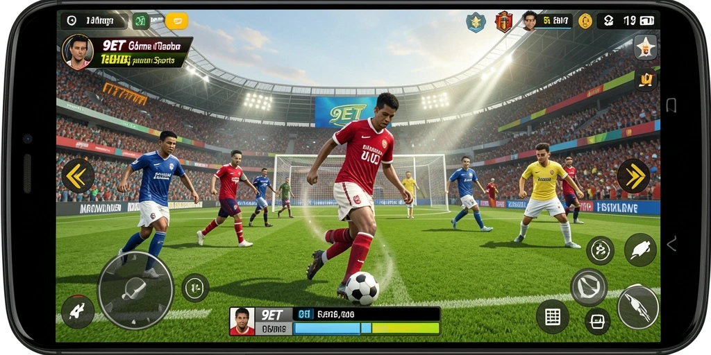 Tampilan gameplay seru dalam 9ET yang menunjukkan intensitas pertandingan olahraga.