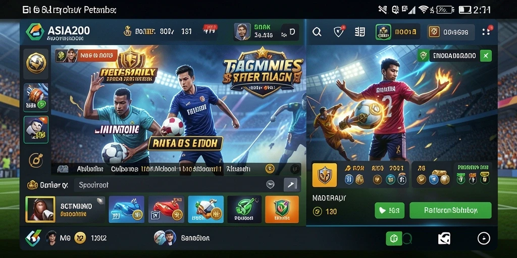 Screenshot utama ASIA200 yang menunjukkan tampilan gameplay Sportsbook.