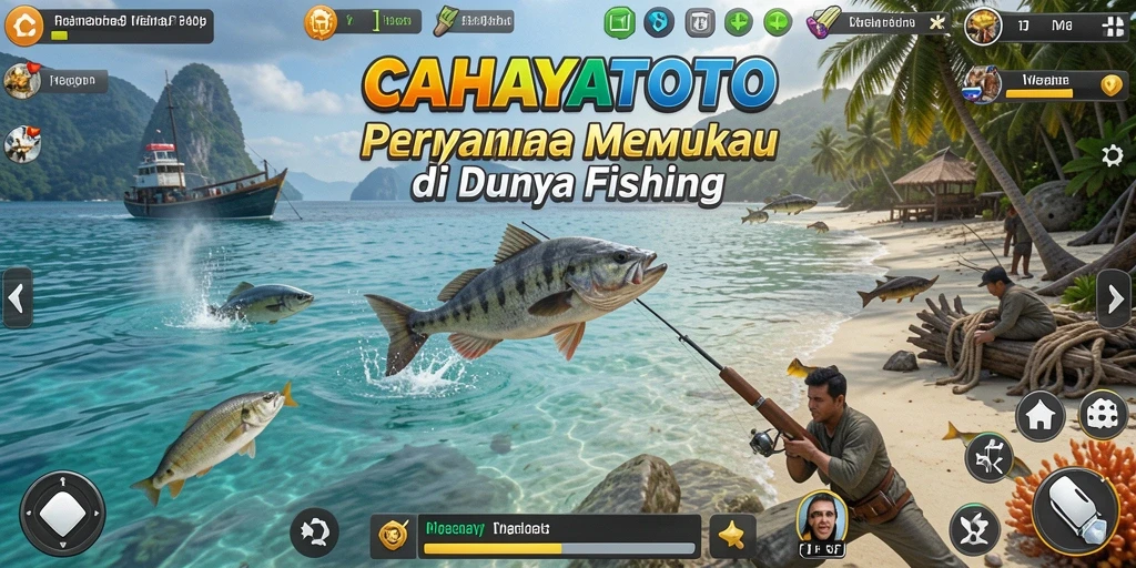 Tampilan gameplay menarik dalam CAHAYATOTO saat memancing.