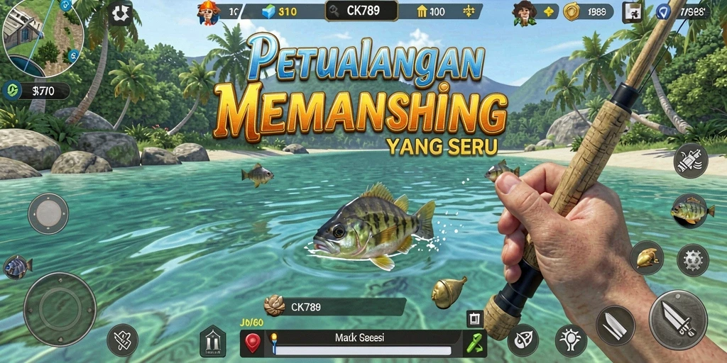 Tangkapan ikan terbaik dalam CK789 yang menampilkan gameplay memancing yang seru.