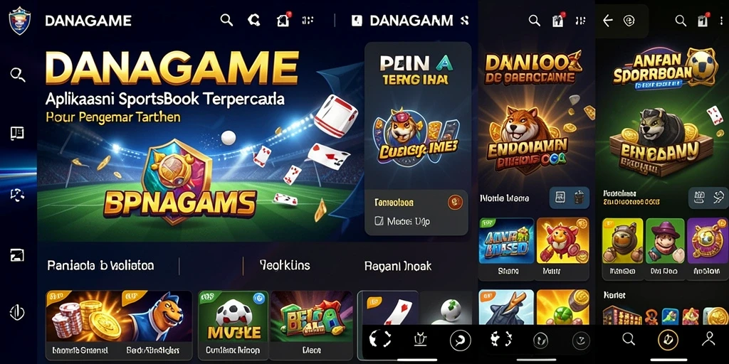 Tampilan screenshot DANAGAME yang menampilkan fitur taruhan olahraga.