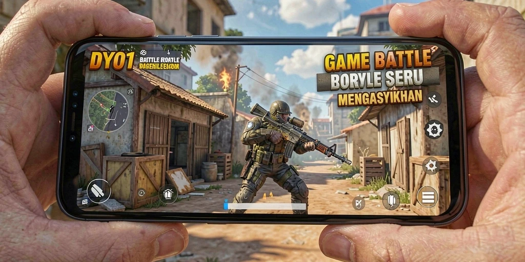 Tampilan menarik dari gameplay DYO1 dalam pertempuran Battle Royale.