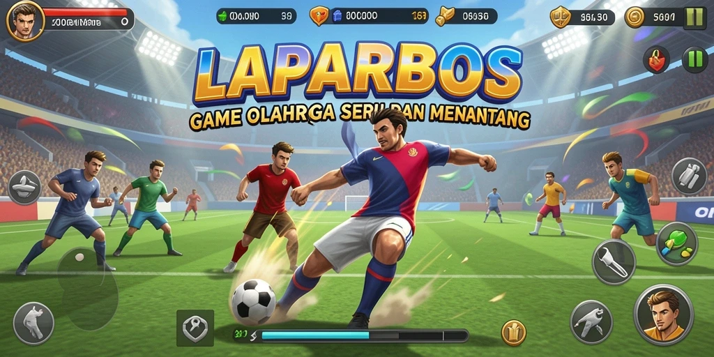 Tampilan gameplay seru di LAPARBOS dengan aksi olahraga menegangkan.