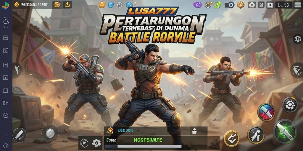 Tampilan menarik dari gameplay LUSA777 di pertarungan Battle Royale.