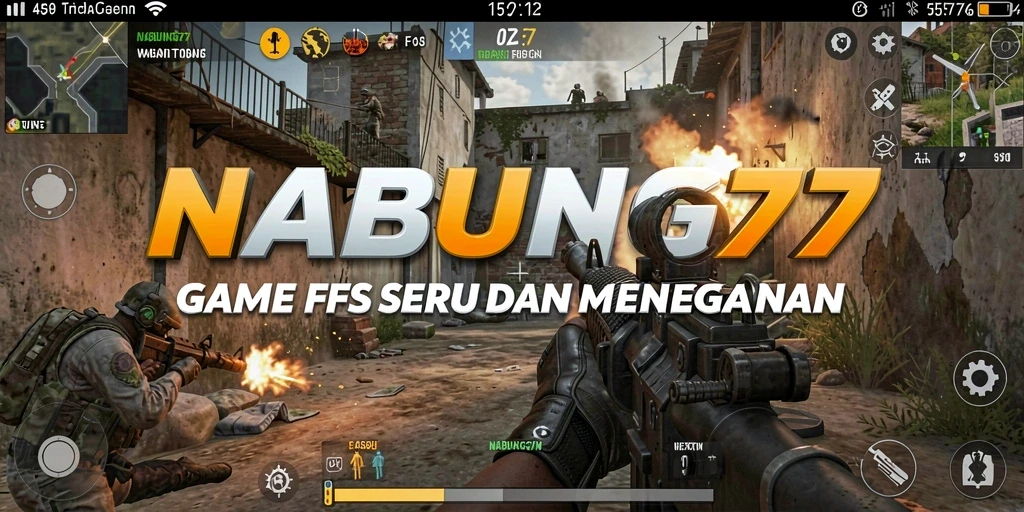 Screenshot NABUNG77 menunjukkan aksi pertempuran yang mendebarkan dengan grafik FPS yang memukau.