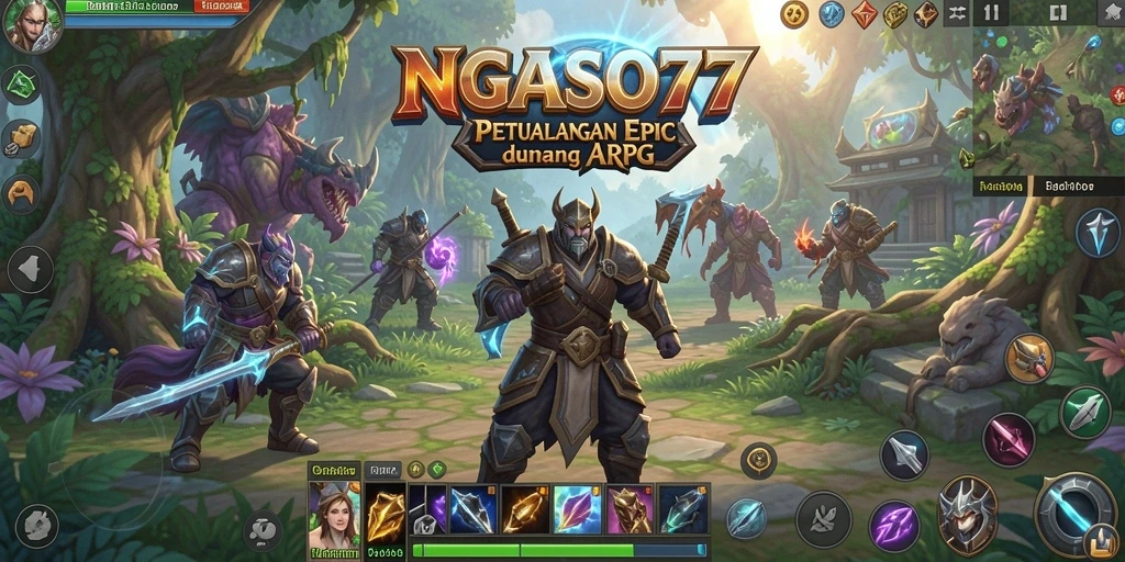 Tampilan gameplay NGASO77 dengan pertempuran yang seru dan grafis indah.