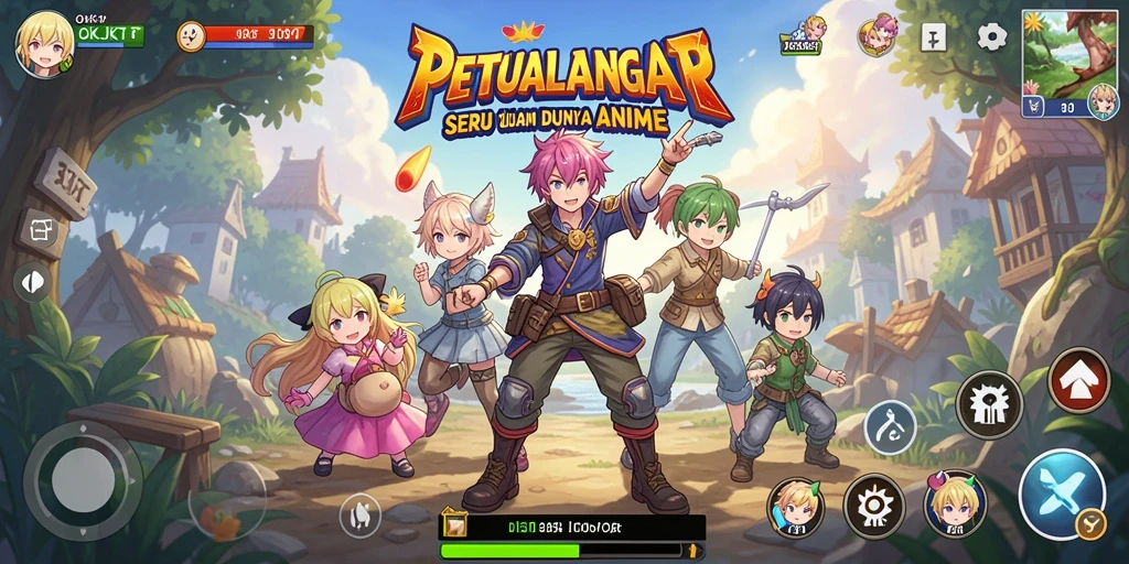 Menampilkan karakter anime dalam pertempuran yang mendebarkan.