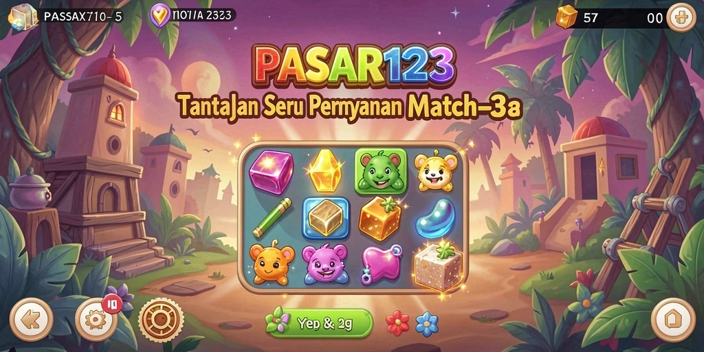 Tampilan game PASAR123 yang penuh warna dan menantang.