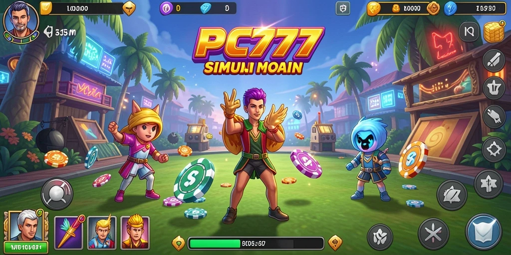Gameplay PC777 menunjukkan interaksi dinamis dan fitur simulasi yang realistis.