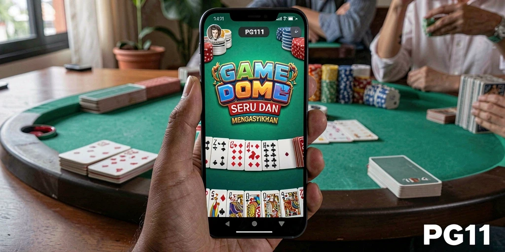 Screenshot PG11 menampilkan gameplay Domino yang seru dan interaktif.