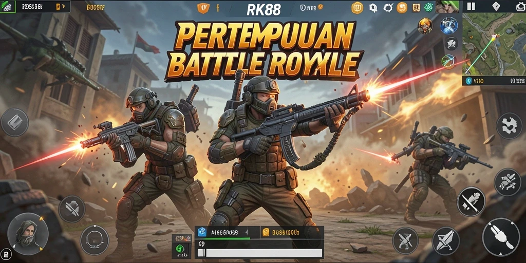 Gameplay seru di RK88 dengan pertempuran mendebarkan.