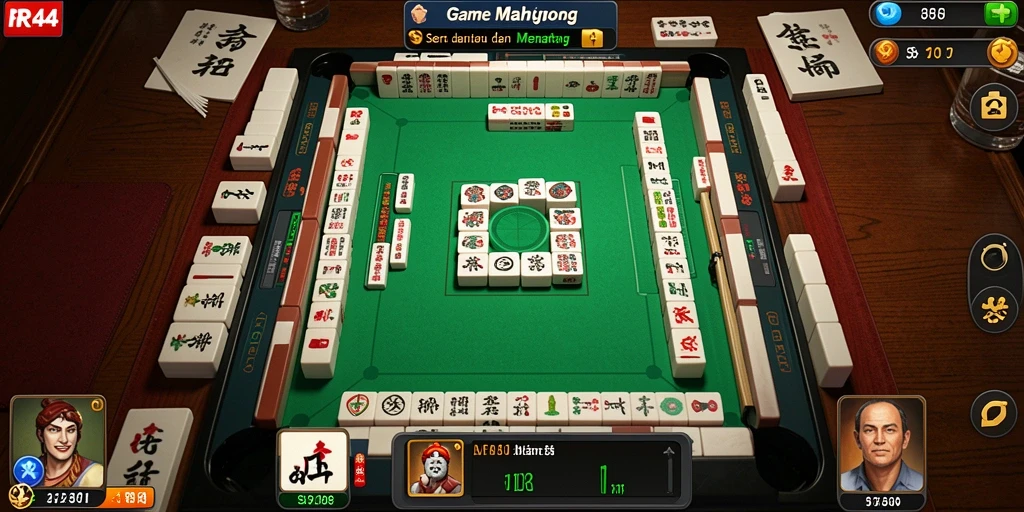 Screenshot gameplay RR44 menunjukkan aksi seru permainan Mahjong.
