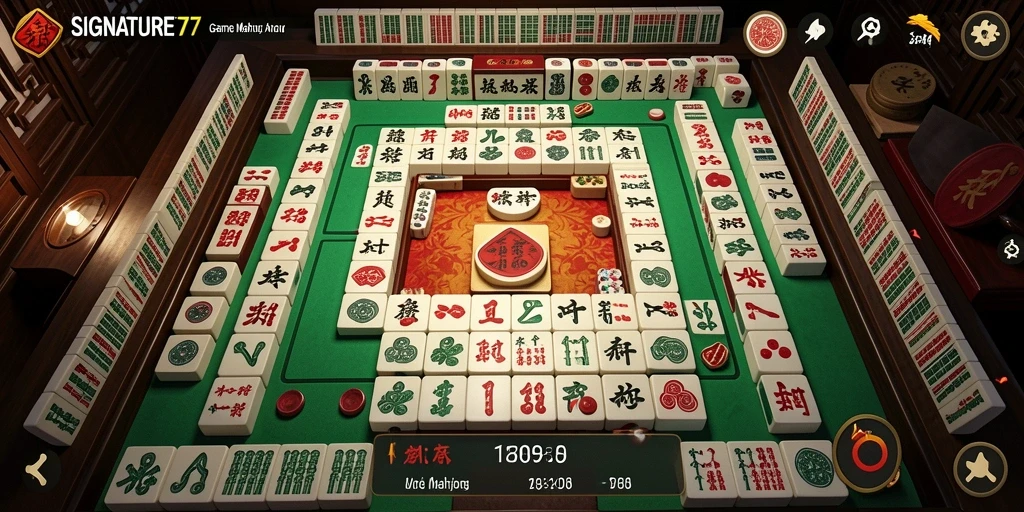 Screenshot SIGNATURE77 menampilkan gameplay Mahjong yang seru dan menarik.