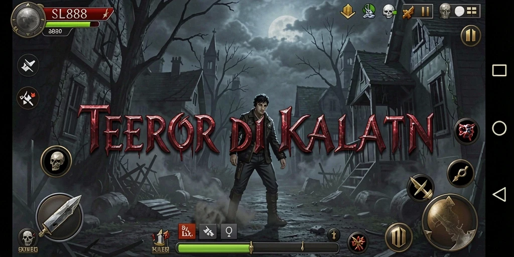 Tangkapan layar gameplay <strong>SL888</strong> dengan suasana yang mencekam dan menakutkan.