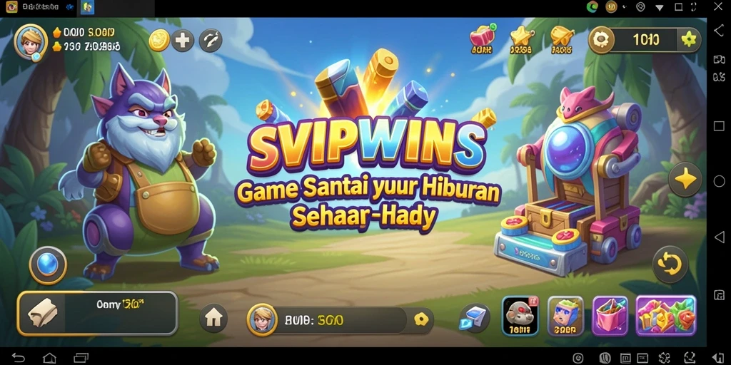 Tampilan gameplay SVIPWINS yang ceria dan menghibur.