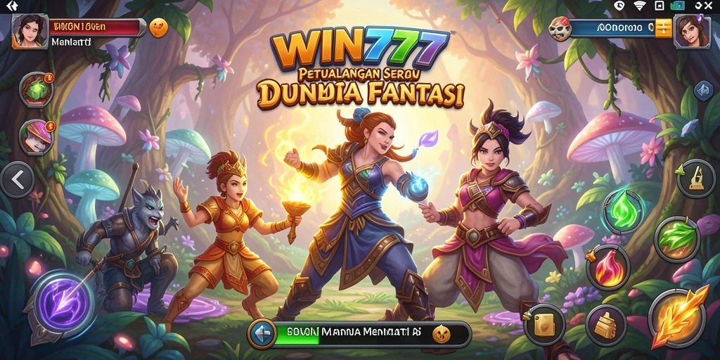 Tampilan seru gameplay petualangan di WIN777 dengan karakter menarik.