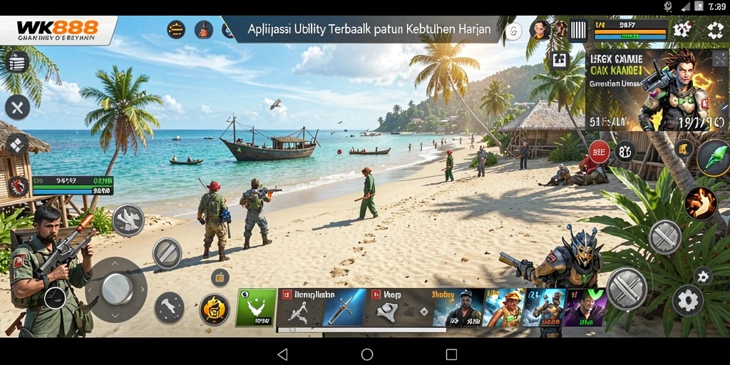 Tampilan utama aplikasi WK888 dengan fitur-fitur Utility yang bermanfaat.